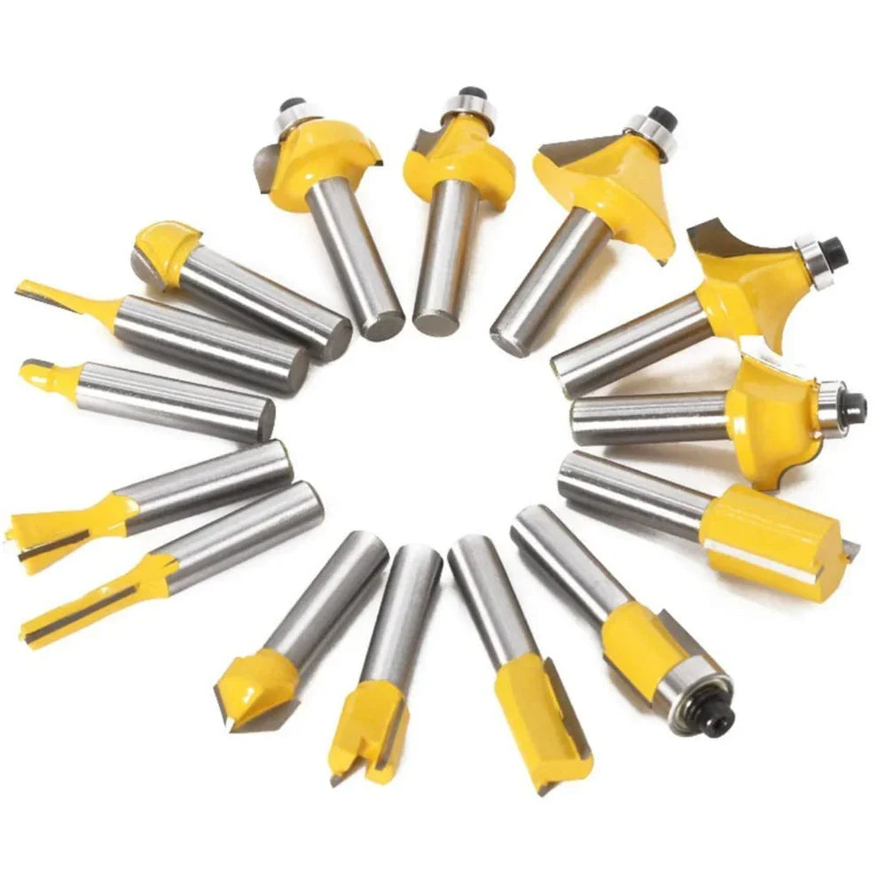 15 Piece Router Bit Set shank 1/4"