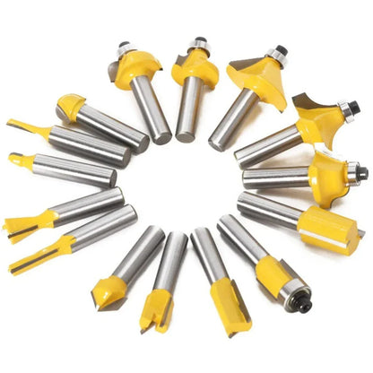 15 Piece Router Bit Set shank 1/4"