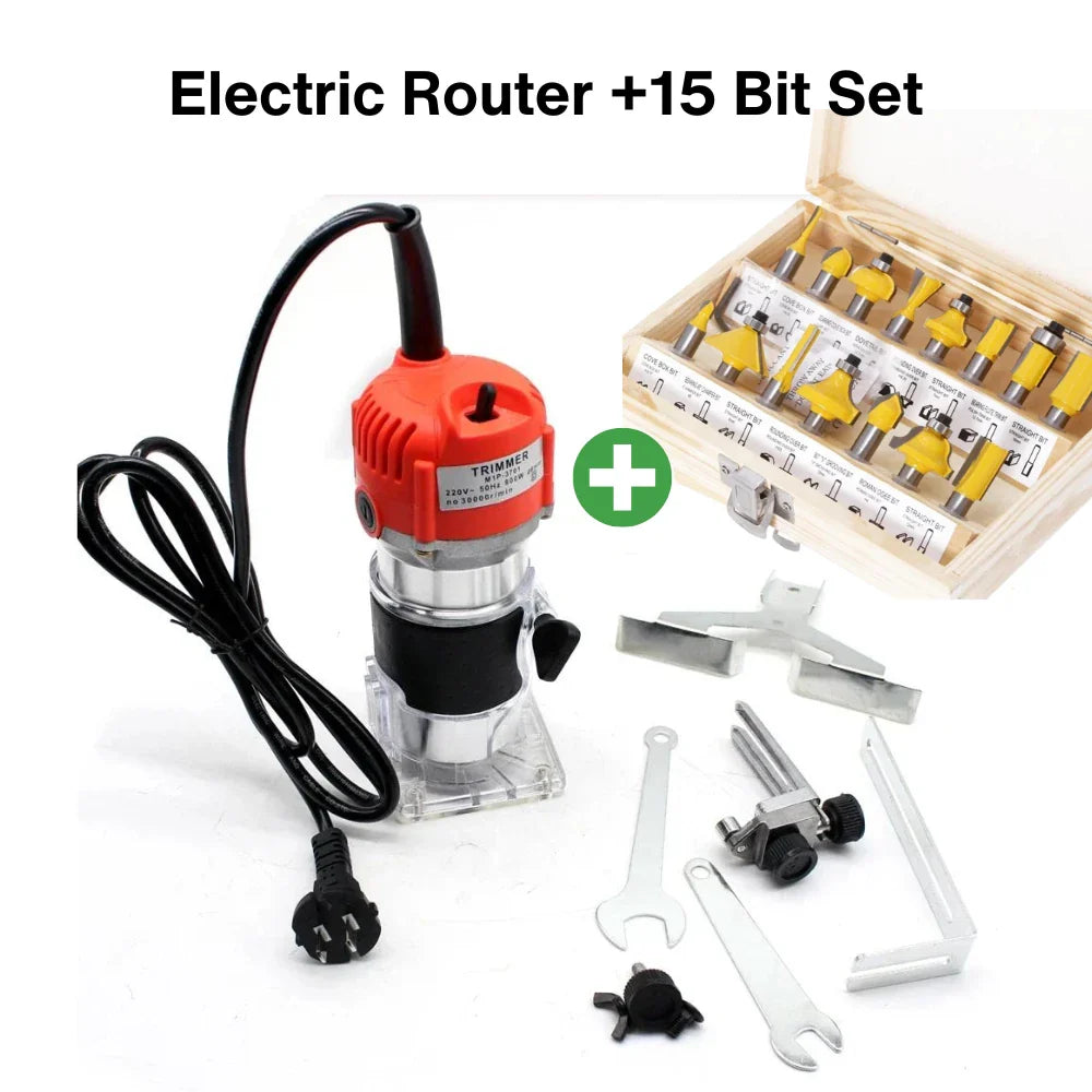 15 Piece Router Bit Set shank 1/4"