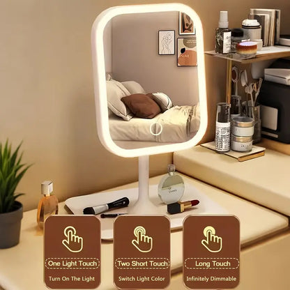 Touch Control Lighted Mirror With USB Charging Port