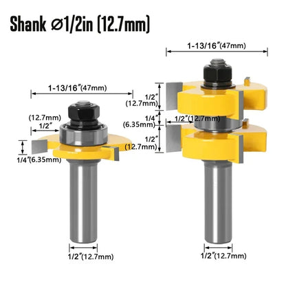 Rail & Stile Router Bit - Shaker - 2 Piece Set